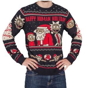 Rick and Morty Christmas Sweater NWOT